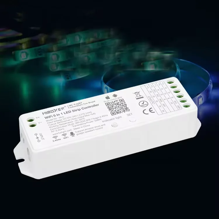 Умные товары eSann WL5 12-24 В поддержка голосового приложения Alexa Google Assistant Control RGB CCT Wifi 5 in1led Strip Controller