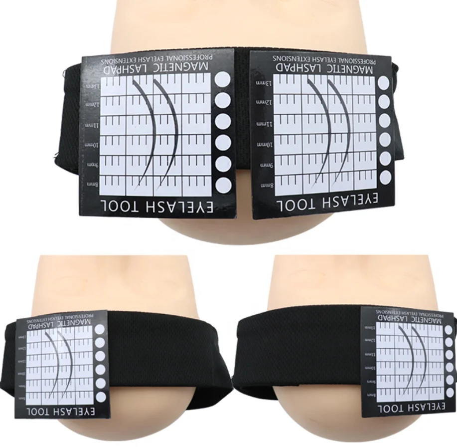 Planting False Eyelashes Forehead Bandana Magnetic Headscarf Belt With 4 Lash Pad Holder Grafting Eyelash Scarf Stand Pad Holder