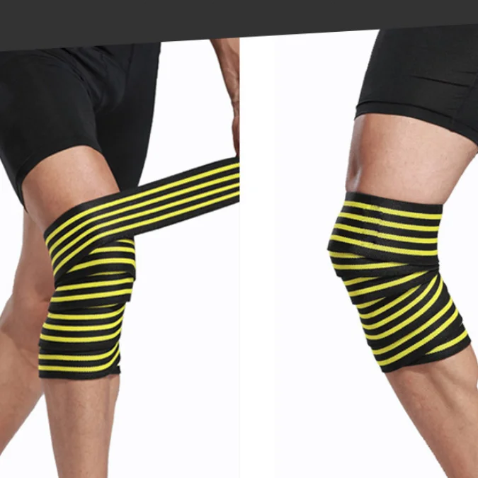 Professional Wrist Elbow Knee Wraps Elastic Straps Brace Support Protector for Weightlifting Workout Bodybuilding Gym