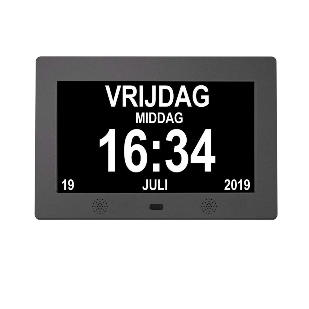 Extra Large Date Time Digital Dementia Day Calendar Clocks 10 Inch With version 5 alarms 3 reminders