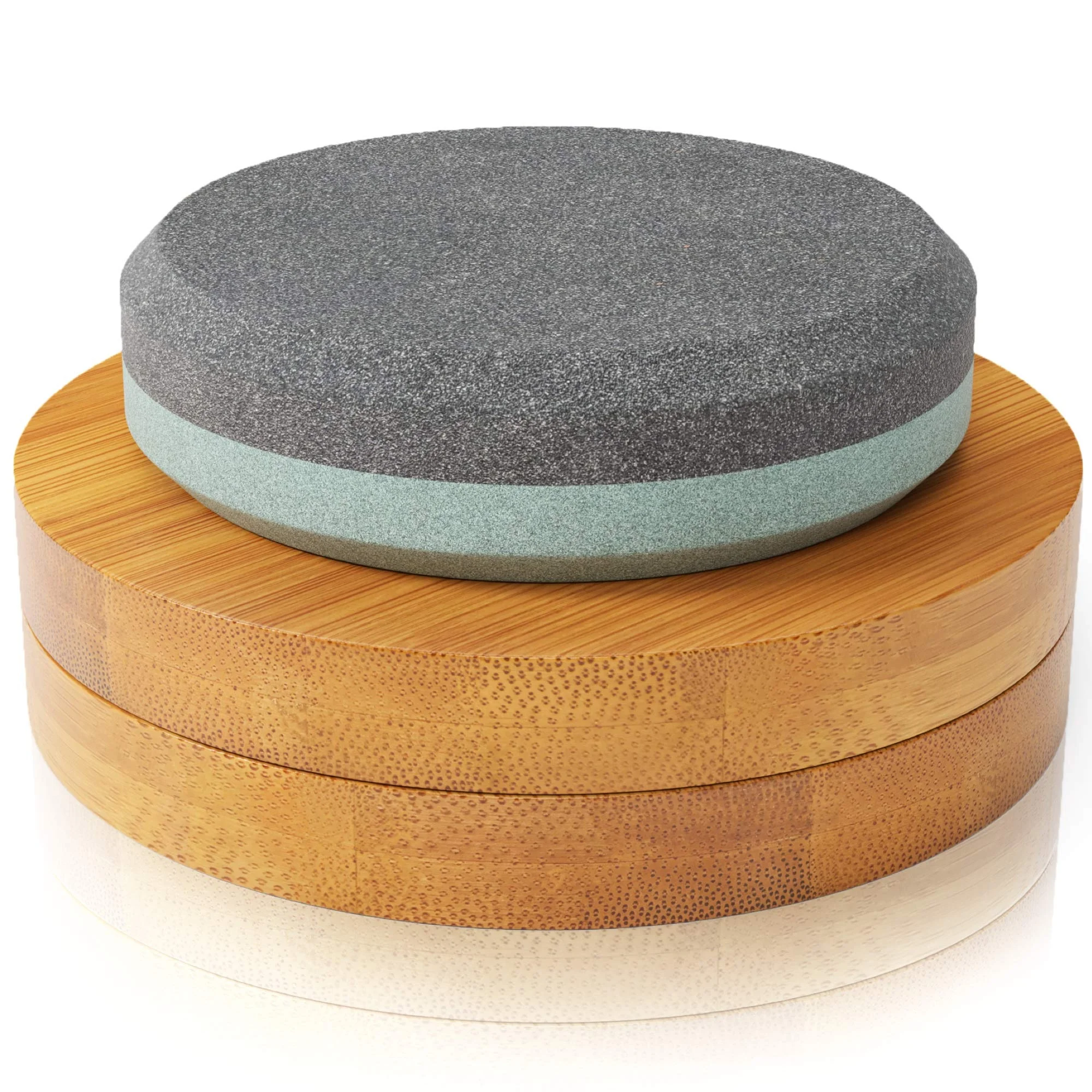 Sharp Pebble Puck Disk - Axe StoneWhetstone Blade & Tool Sharpener- Dual Grit Multipurpose Waterstone Sharpener with Bamboo Box