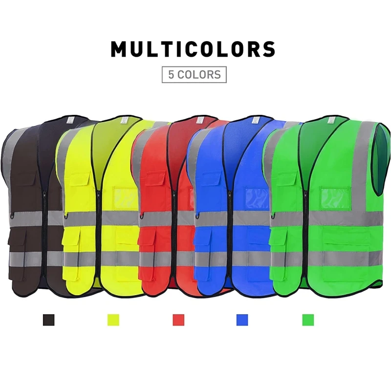 High Visibility Reflective Tricot Fabric Yellow Safety Jackets, High Visibility Reflective Single OPP Bag  Safety Vest
