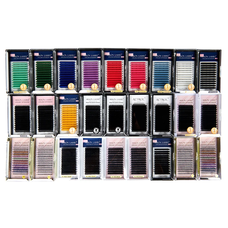 Бесплатный образец, бесплатная доставка, объемные готовые шелковые отдельные ресницы для наращивания