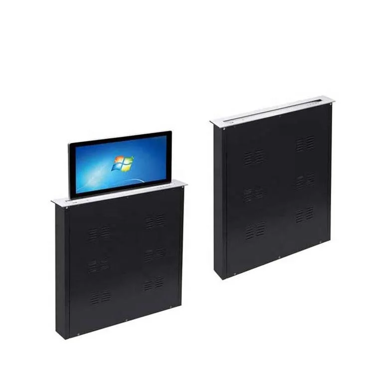15.6/17.3/18.5/21.5 Inch Video Conference System Smart Electric Motorized Pop Up LCD Monitor Lift Flip up LCD Desk Monitor Lift