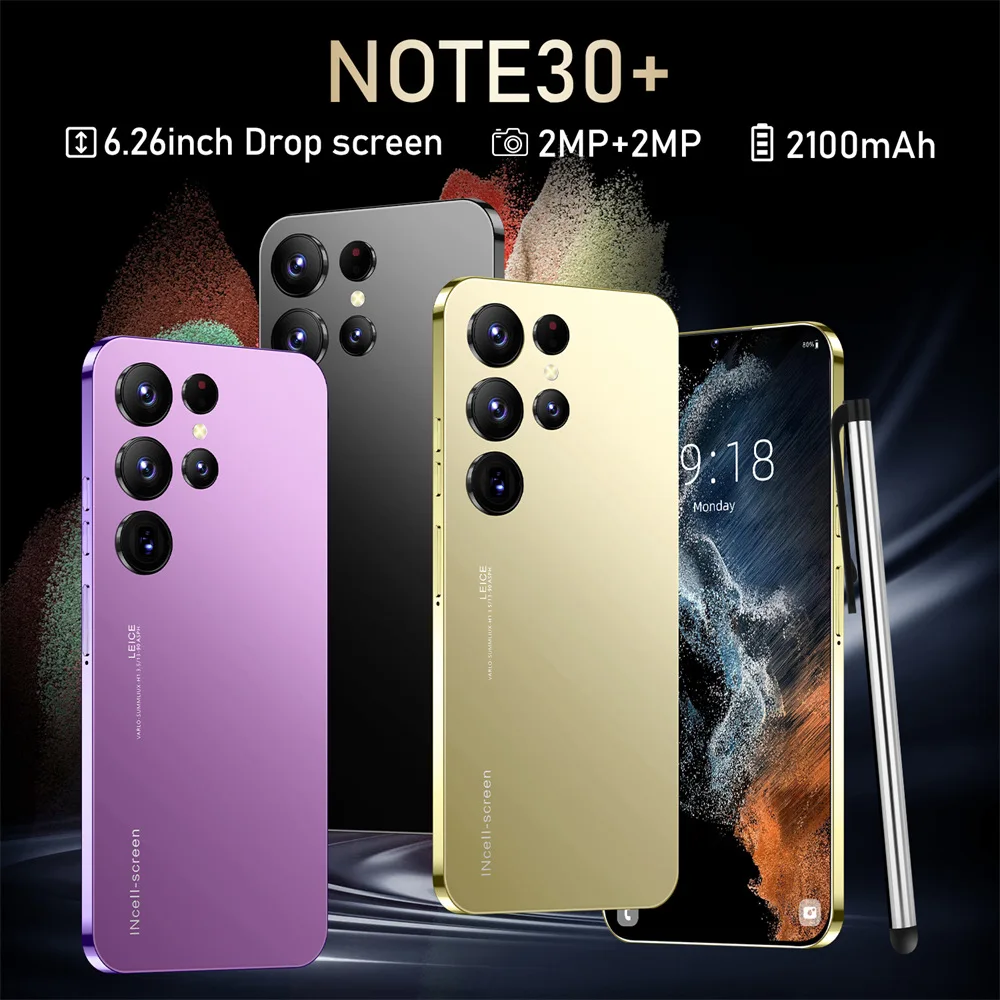 Оригинальный смартфон note30 полный экран 6 8 дюйма и аксессуары игровые мобильные телефоны rog phone сделано в Китае клюшки для гольфа