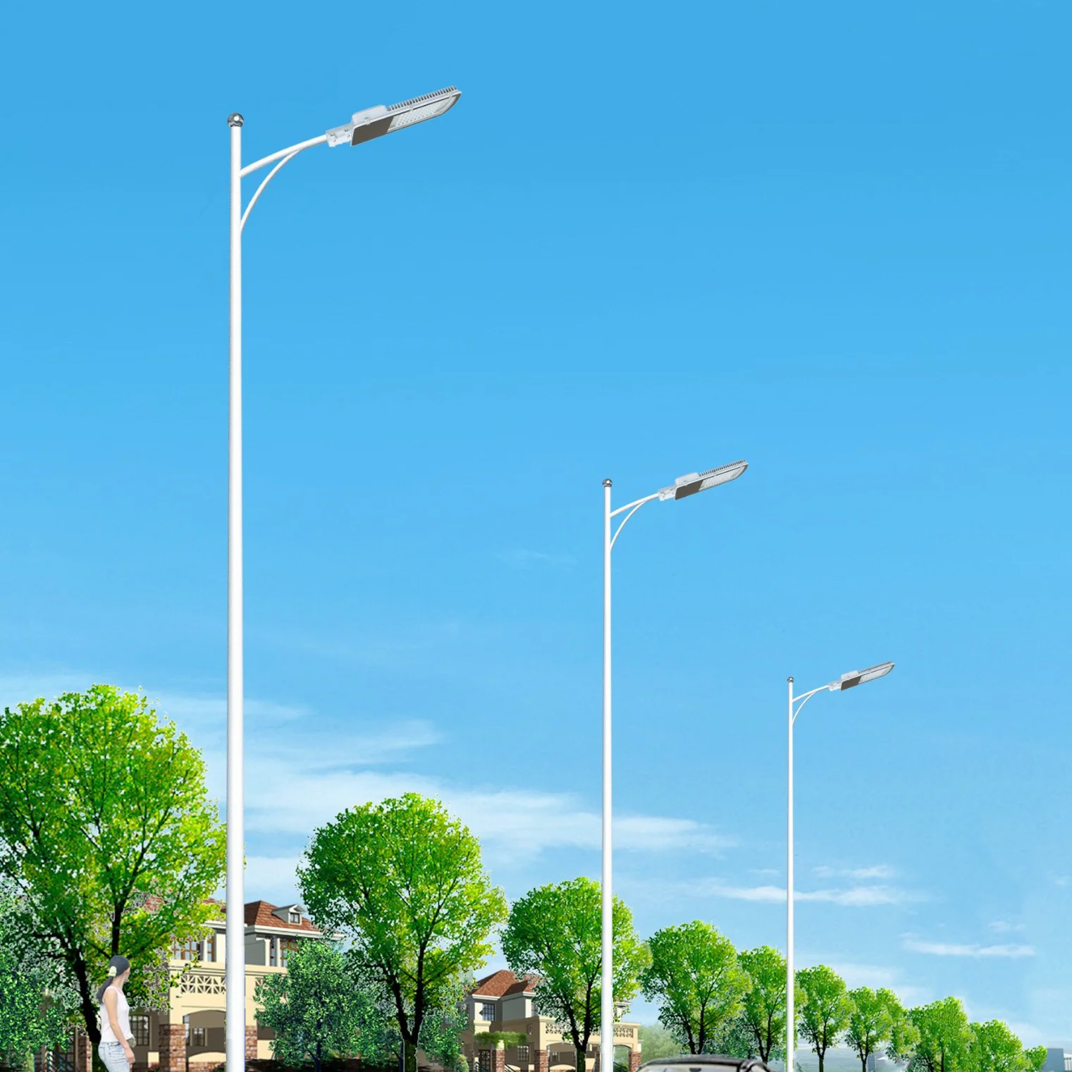 High Quality Q235 Galvanized Street Light Pole for Road Lighting