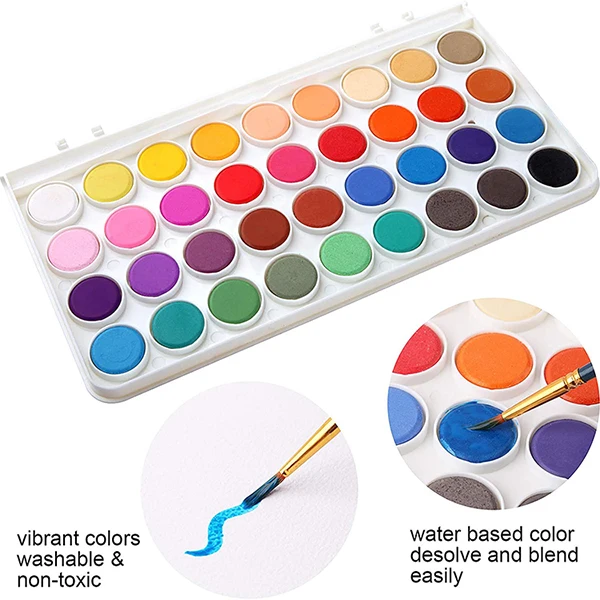 Арт-поставщик 36 цветов кисть для рисования акварелью набор с водой цветная бумага