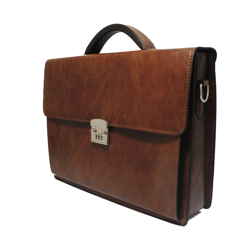 Leather Bags Design Business Laptop waterproof computer Handbag Coffee Men Bag Soft Sided Leather Briefcase