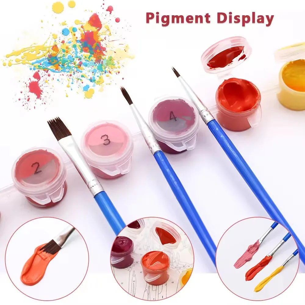 Wholesale custom Diy Colorful Tulip Paint By Numbers Kit handmade Acrylic Oil Painting For adults Home Decor & Gifts
