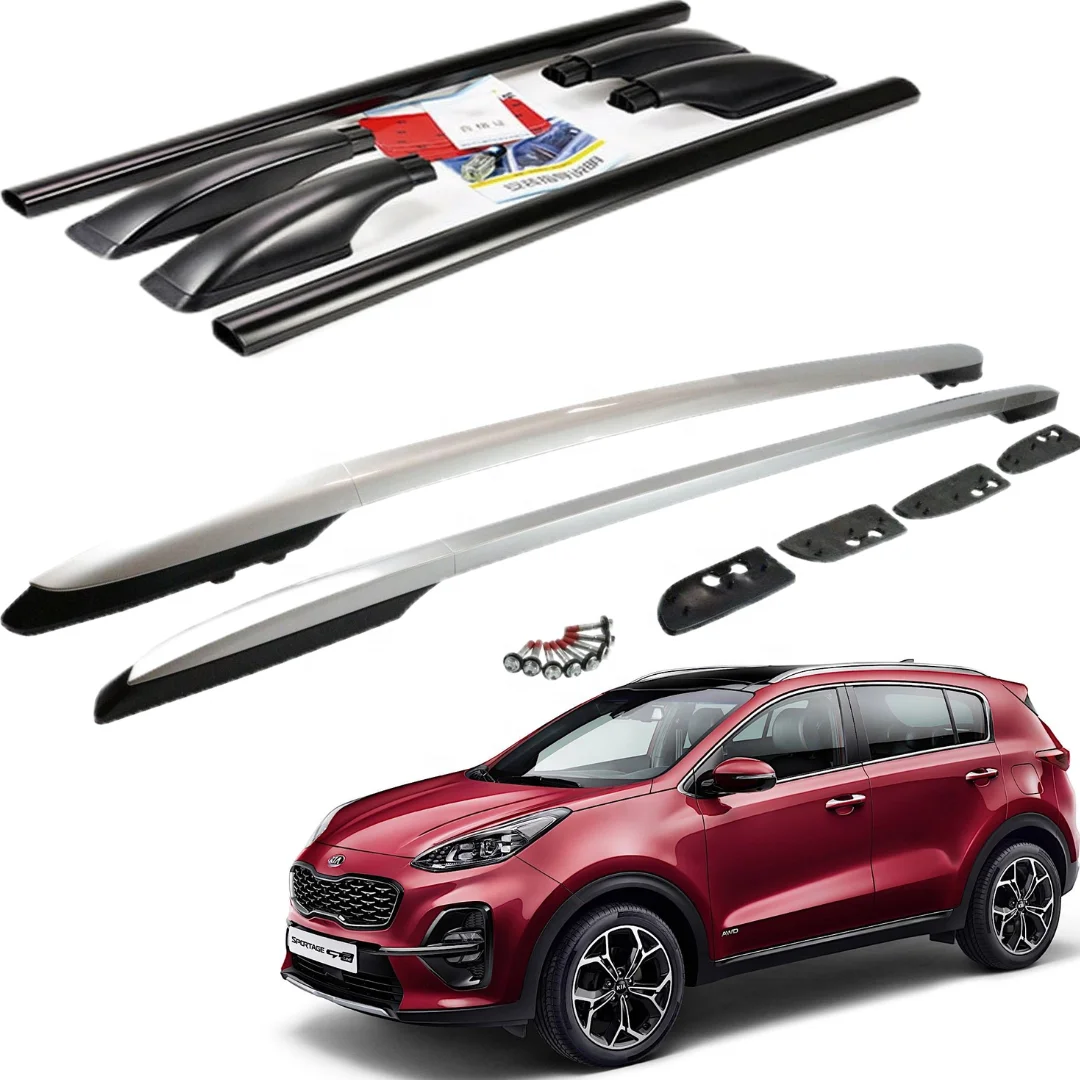 Roof rack side rails  Silver Roof Rail Rack Side Rail Bar For Kia Sportage 2008-2013 2015-2018 FOR Kia Seltos 2019-2023