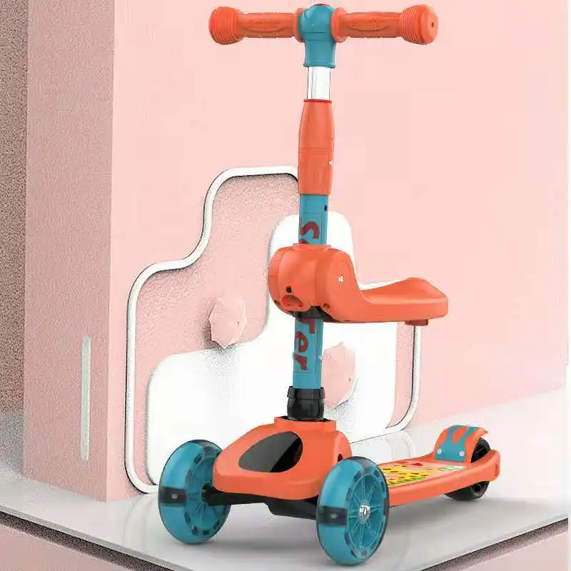 
Durable Plastic 3 wheel Foldable Kids Scooter With Music 