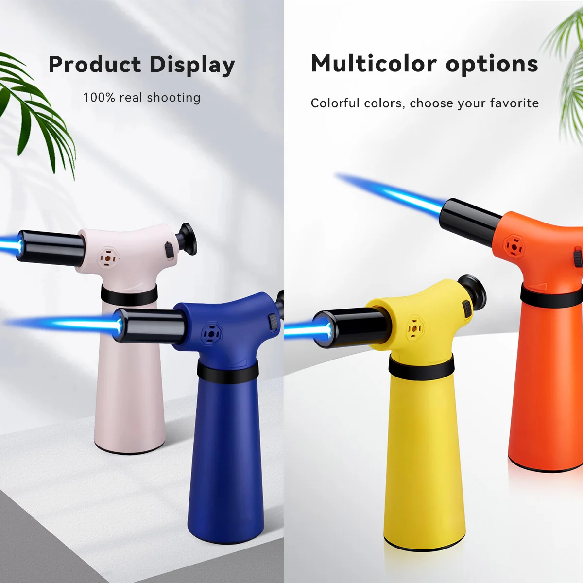 Camping Accessories Torch Lights Jet Flame Lighters Gas Refillable Windproof Butane Torch Cigar Lighter