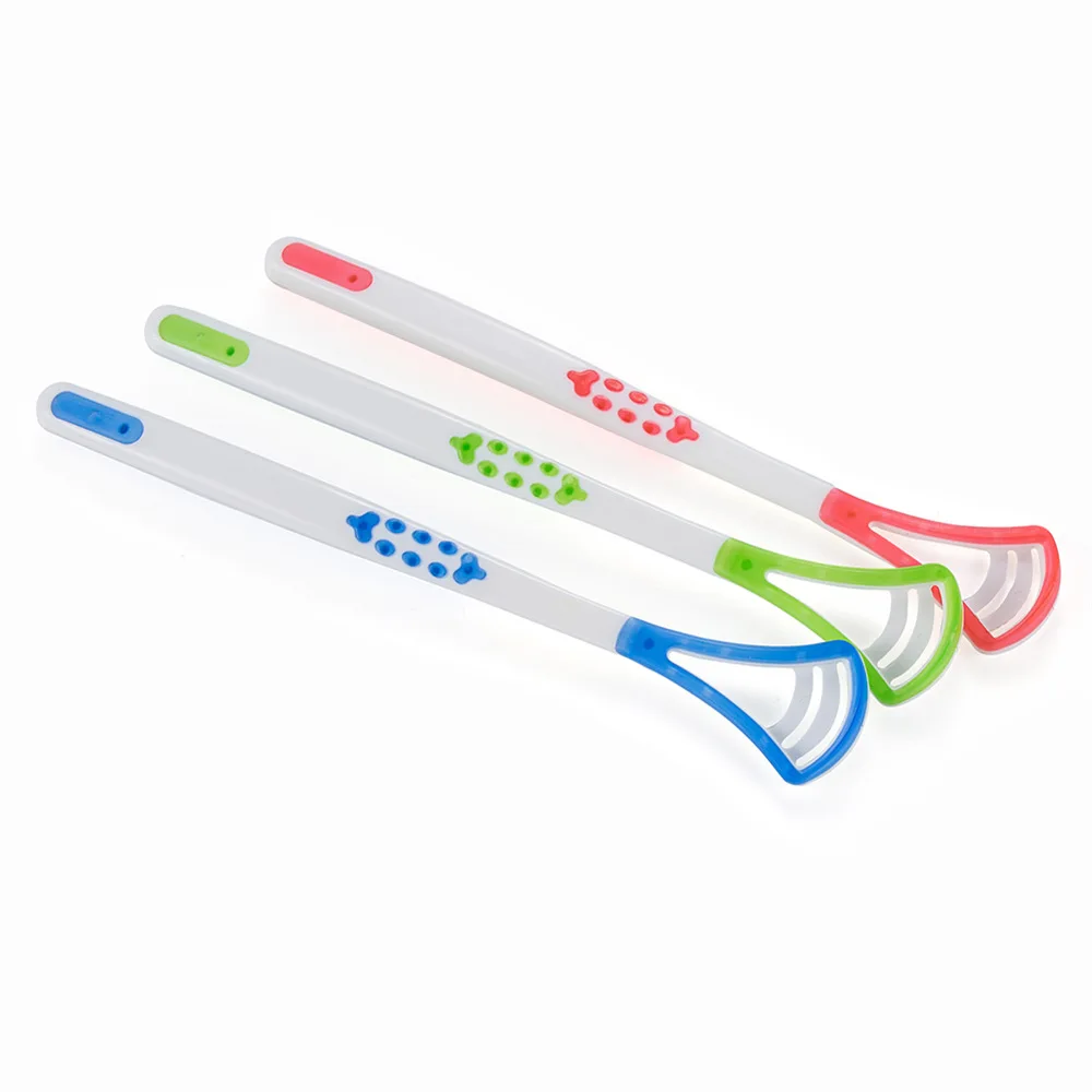 2023 Dental Care Supplier Custom Logo Cheap Price In Stock Silicone Plastic Soft Tongue Cleaner Scraper