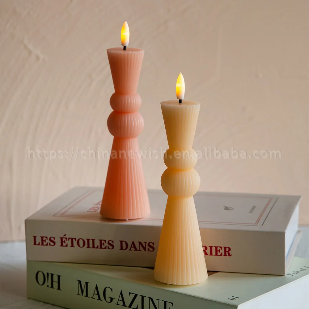 Kanlong Christmas Decoration Fine striped electronic wax led candle light