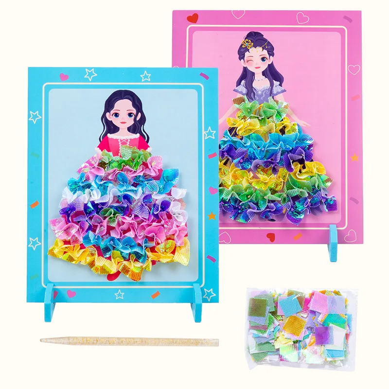 Princesses Poke Art DIY Paper Craft Kit Puzzle Puncture Painting Inspired Arts and Crafts for Kids Aged 5 to 7 Years