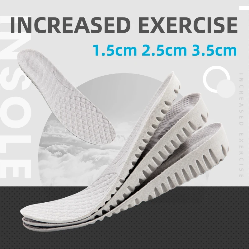 
Factory Price Soft Polyurethane PU Insoles Height Increasing shoes Insoles 3.5cm 