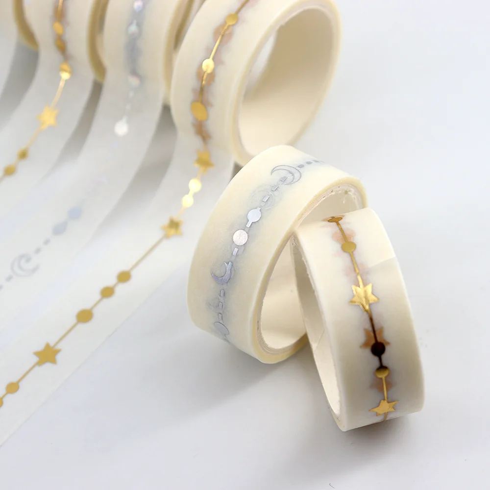 DIY Craft Decorative Masking Washi Tape Custom Printed Gold Foil Pet Washi Tape Manufacturer