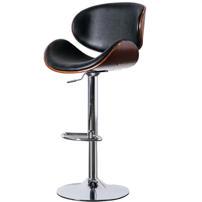 Modern Pu Leather Adjustable Swivel Barstools Armless Hydraulic Kitchen Counter Bar Chair Height Bar Stool