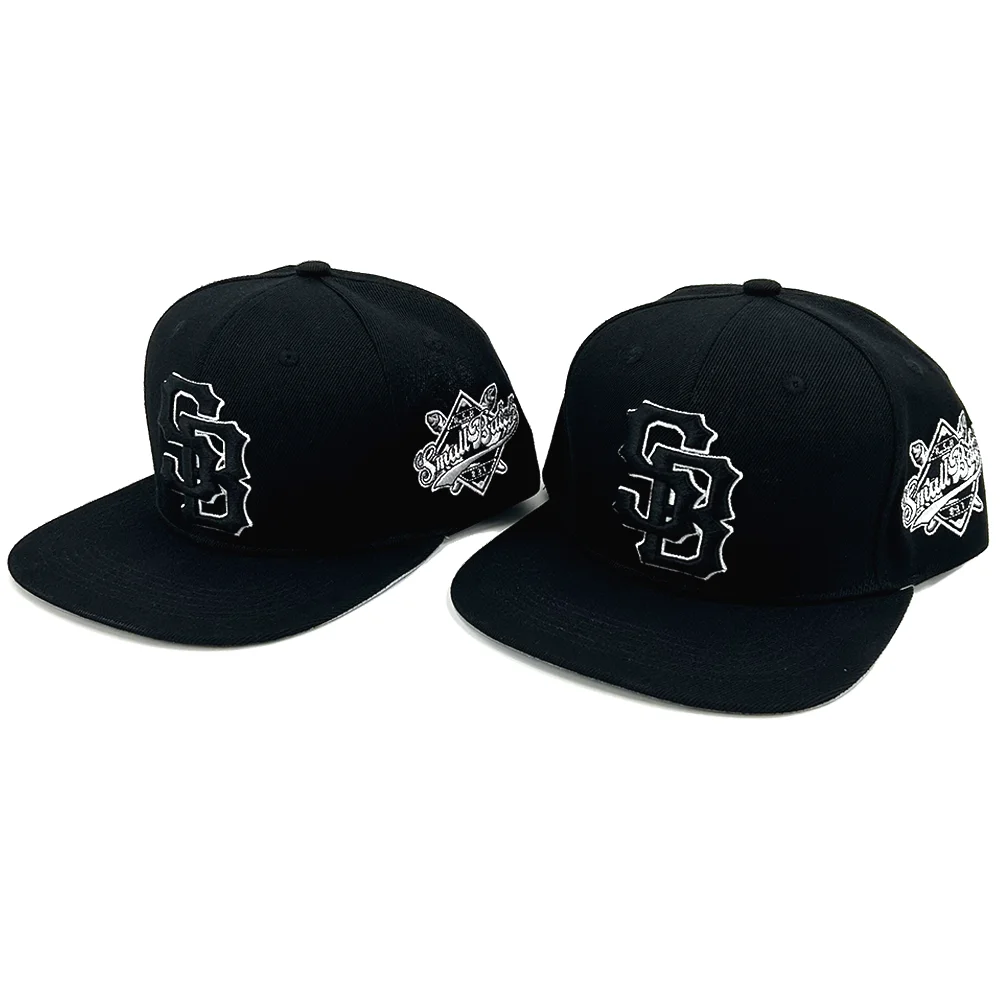 Custom 3D embroidery High Quality Snapback Cap Hip Hop Baseball Hat Flat brim Cap