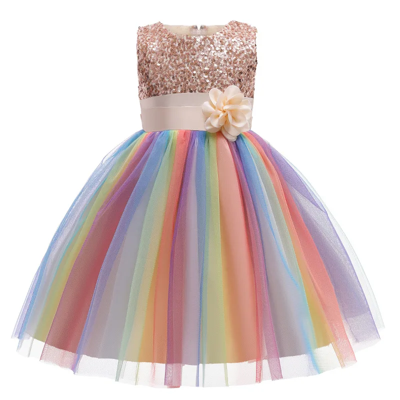 Children Party Formal Dress for Wedding Birthday Kids Christmas Ceremonies Dresses for Elegant Ball Gown Flower Girls Dress