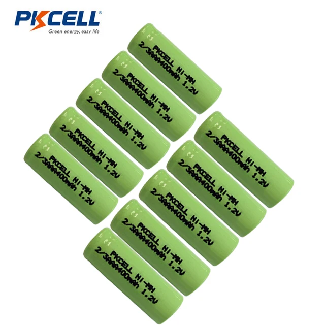 Small torch battery 2/3 AAA size 400mAh rechargeable nickel metal hybrid battery ni-mh cell flat button top
