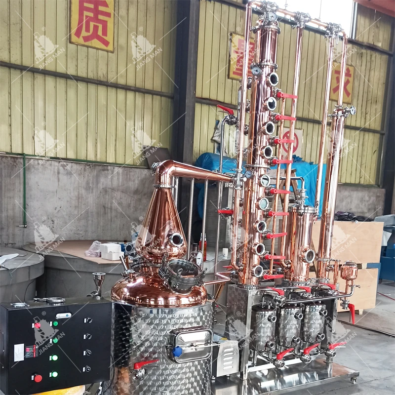 Gin distillery in copper pot distillation column whisky vodka gin 1000 l gin still