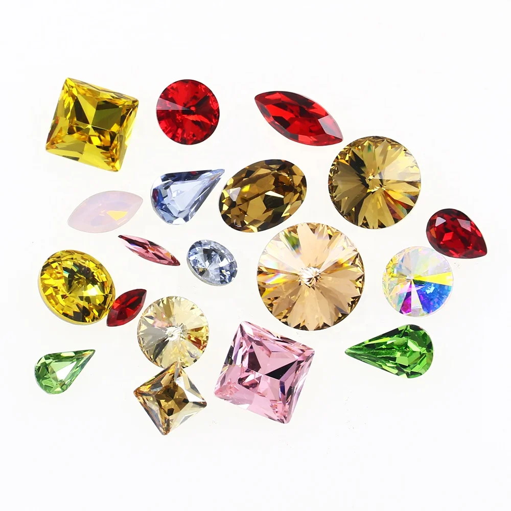 100pcs mixed sizes point back crystal nail art rhinestones for nail decoration DIY