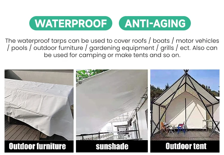 China 160g Waterproof Plastic Sheet Polyethylene Tarpaulin For Awning Canopy