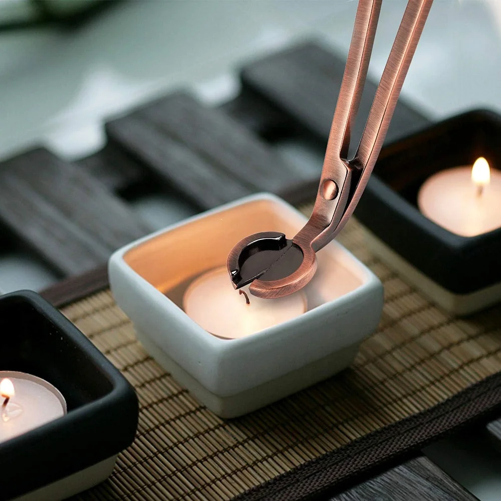 Candle Tools Care Kit Scissors Multipurpose Wick Trimmer Custom Laser Logo Copper Bronze Candle Accessories