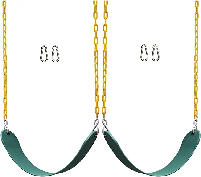 2 упаковки, сверхмощные качели для игровой площадки, 66 дюймов, с пластиковым покрытием