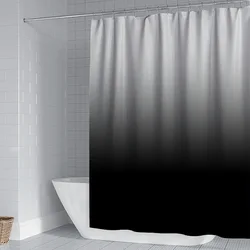 Customized Size Polyester solid Gradient shower curtain Waterproof fabric Shower Curtain Mixed color shower curtain