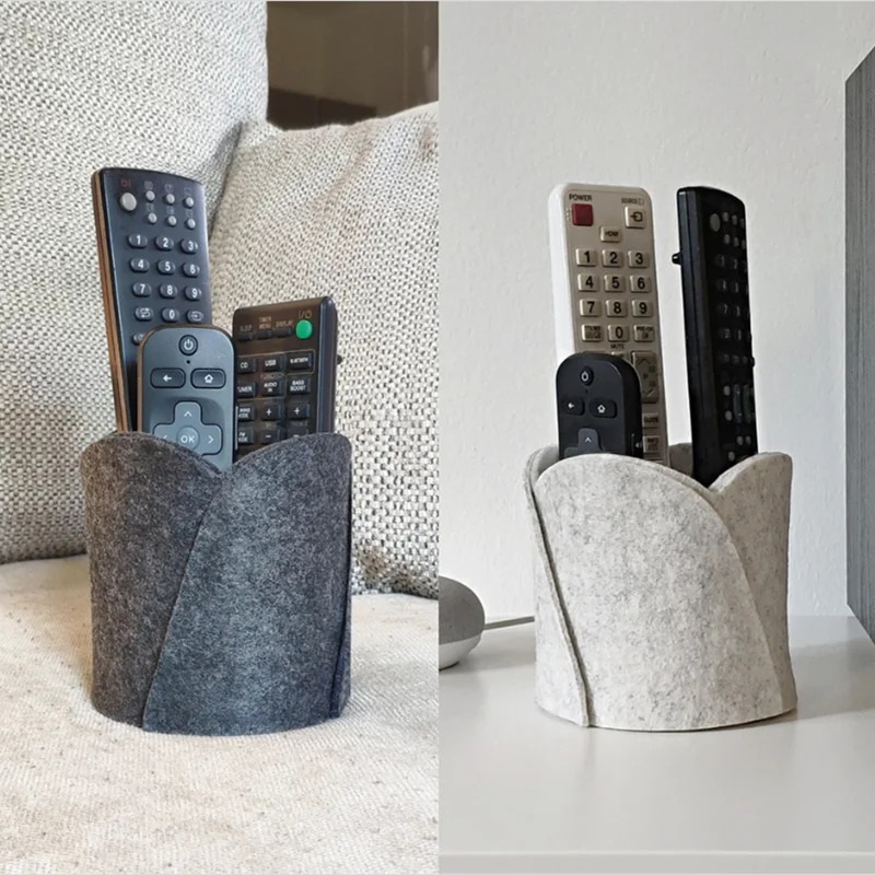 High-quality Northern Europe Felt pen holder Office Desk storage box round storage container Remote Control Organizer for office