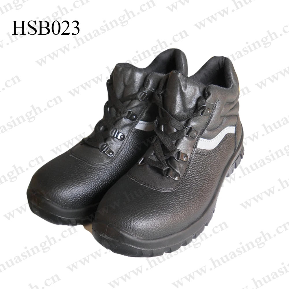 LXG,cheap price reflective strips design S3 standard security footwear anti-piercing PU/PU injection sole safety shoes HSB023