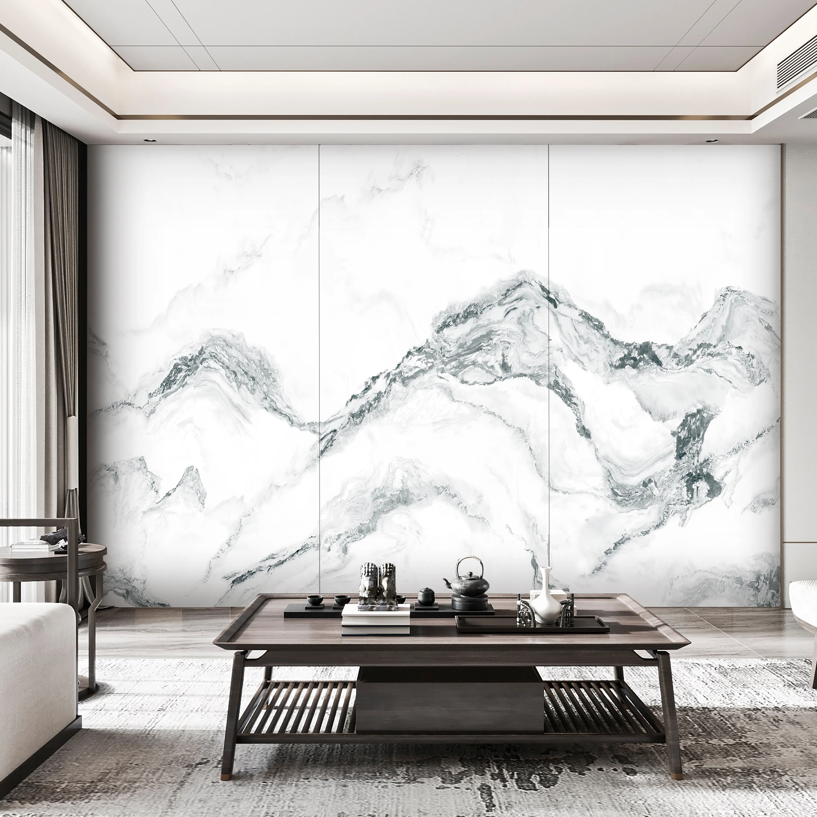 1200x2400x6mm White Italian Design Marble Look Glazed Porcelain Tile