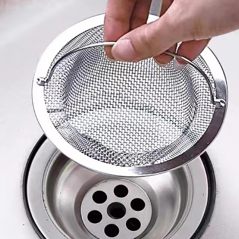 Kitchen sink filter net portable net drain water device leak net stainless steel sink slag net wash basin net drain