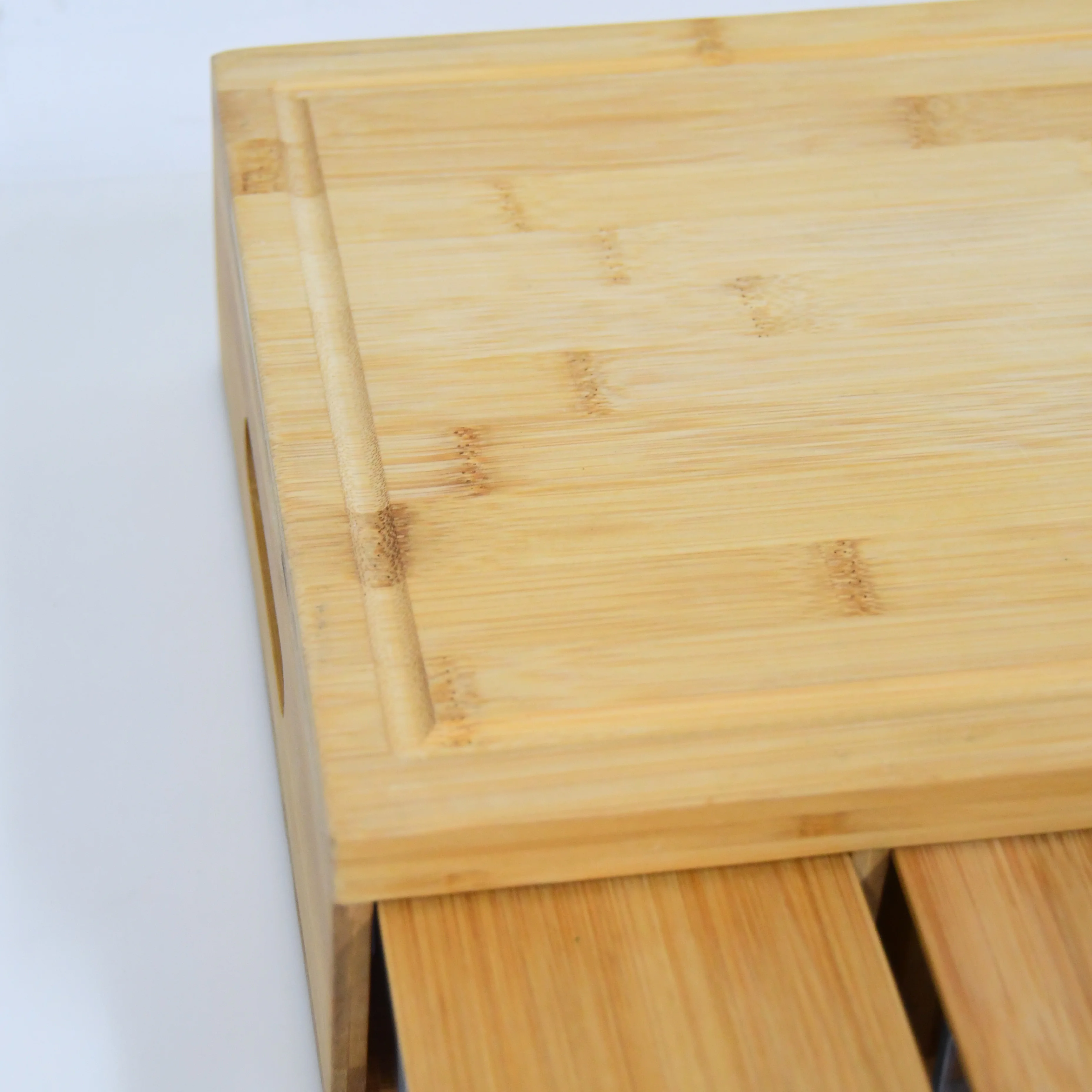 Natural Bamboo Cutting Boards Wooden Chopping Block with 4 Acrylic Containers