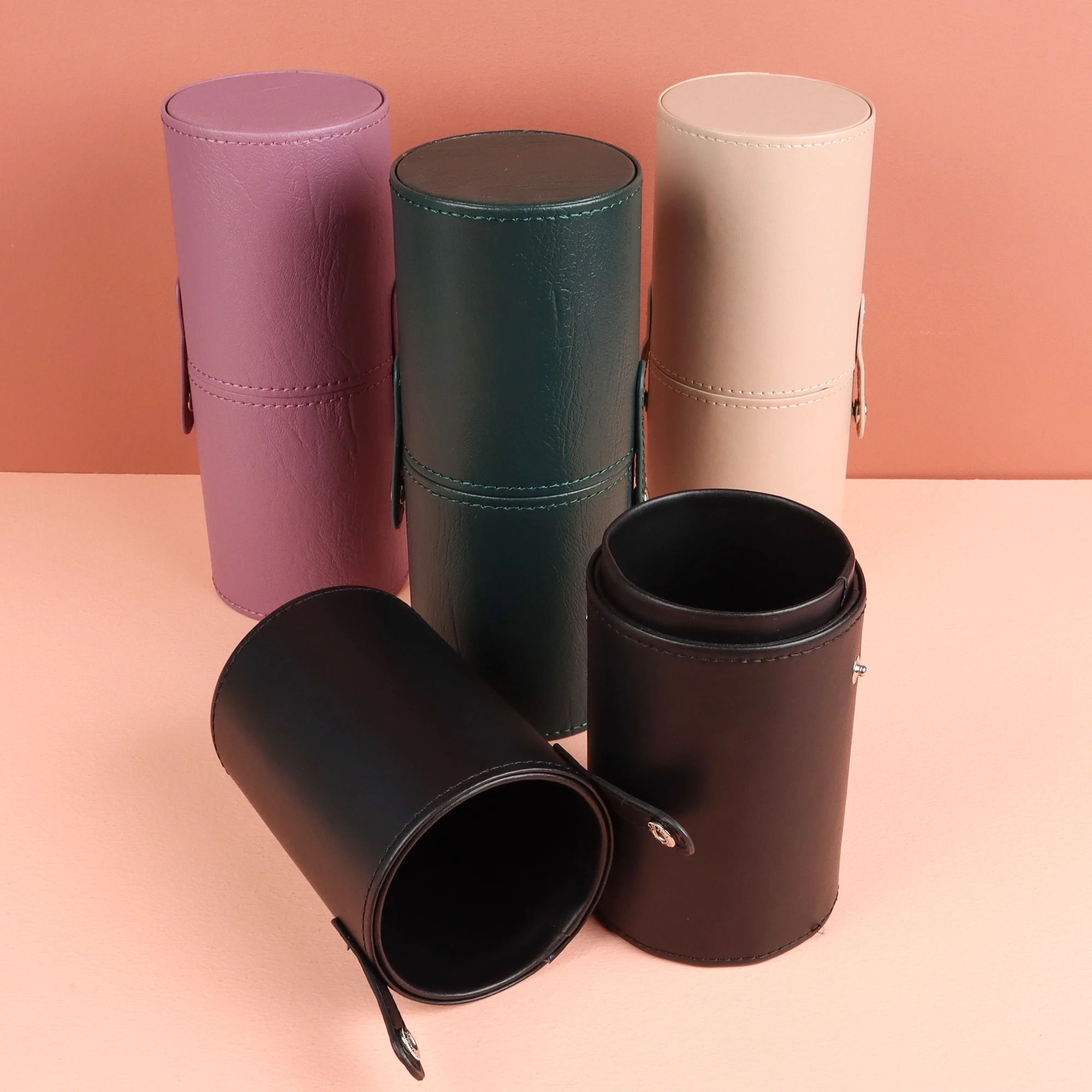 Makeup Brush Holder Large Capacity Make Up Brush Case Organizer Cosmetic Cup Cylinder Storage Bag