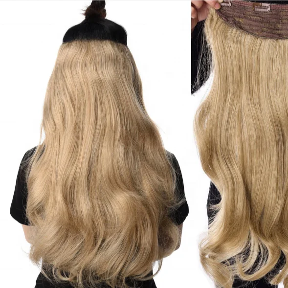 
xide fashion Stretched Wavy Clip in Synthetic Hair Extensions 100% PREMIUM FIBER Hair without High Temperature Synthetic Fiber 