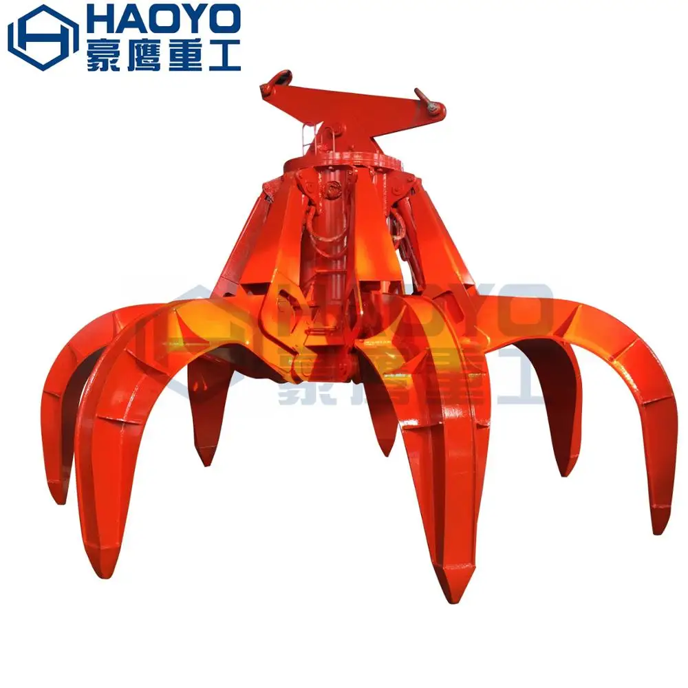 
HAOYO Hydraulic Orange Peel Scrap Steel Grab Bucket for sale 
