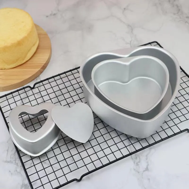 Fancy Baking Mould Cheese Anode 4-Inch 6-Inch 8-Inch Love Heart-Shaped Live Bottom Chiffon Cake Mold