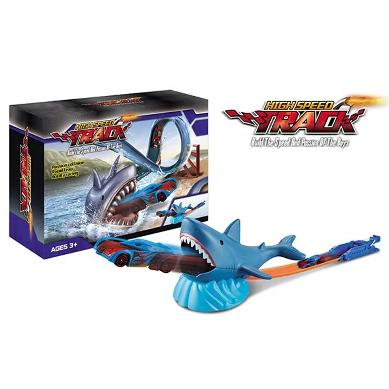 Customizable New Toy Train Track Shark Catapult With F/W Car Railway Slot Toys