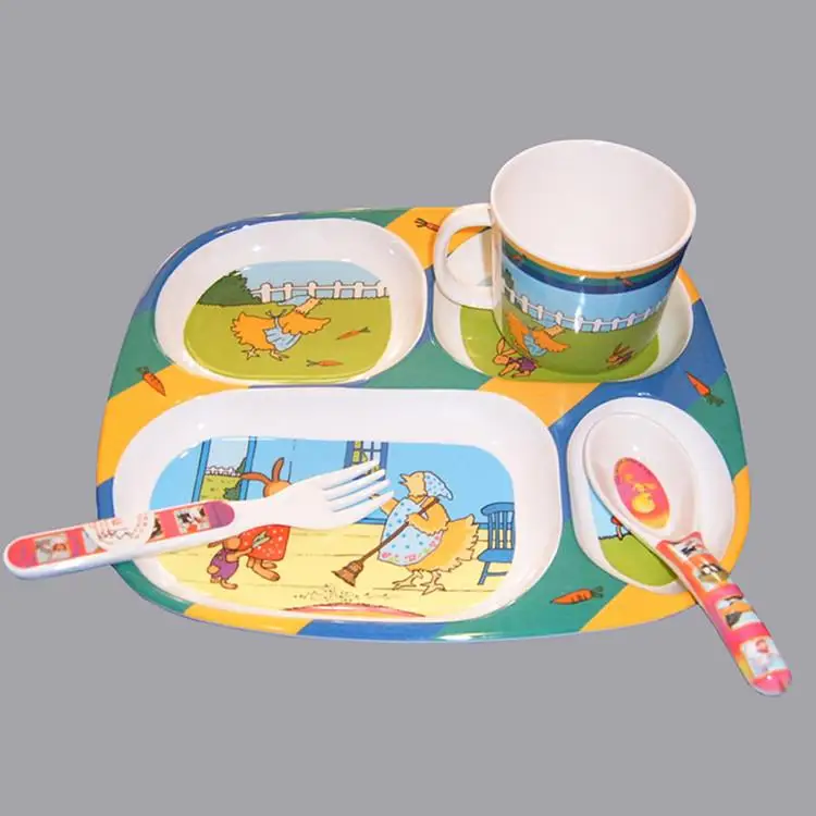 Cheap plastic melamine children dinner set Melamine kids dinner set pakistani melamine dinner set