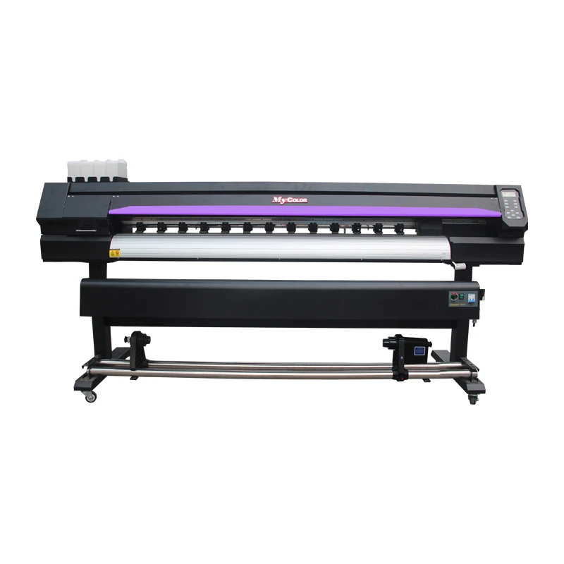 High quality  large format 1.8m eco solvent inkjet printer machine and cutter for xp600 head car sticker huge billboard