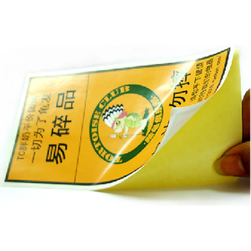 Custom logo vinyl waterproof clear plastic label roll kraft paper self adhesive transparent private sticker printing