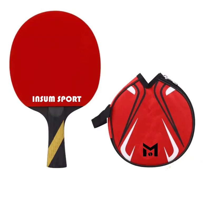 Customized Table Tennis Racket, Table Tennis Racket Two Pimples in Rubber Long Handle  Bat Wholesale