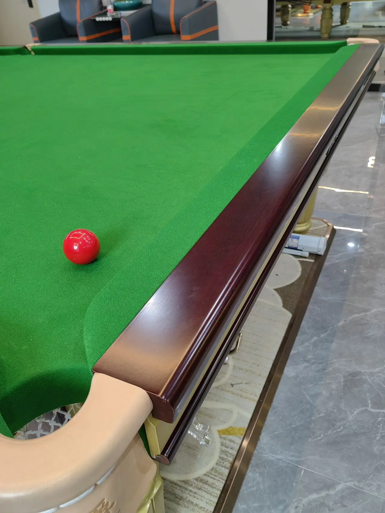 Full Size Slate Snooker Table 12ft Professional Solid Wood English Billiard Snooker Pool Table with Accessory