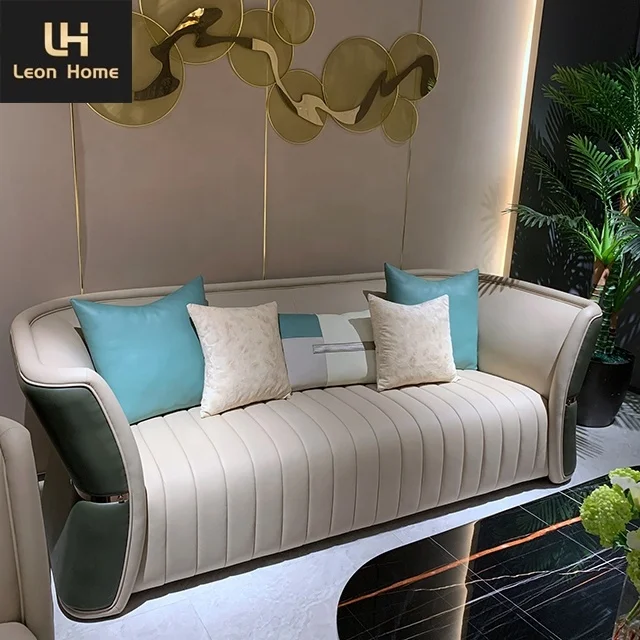 Modern Simple Design Living Room furniture Green 3 Seater  Model Sofa