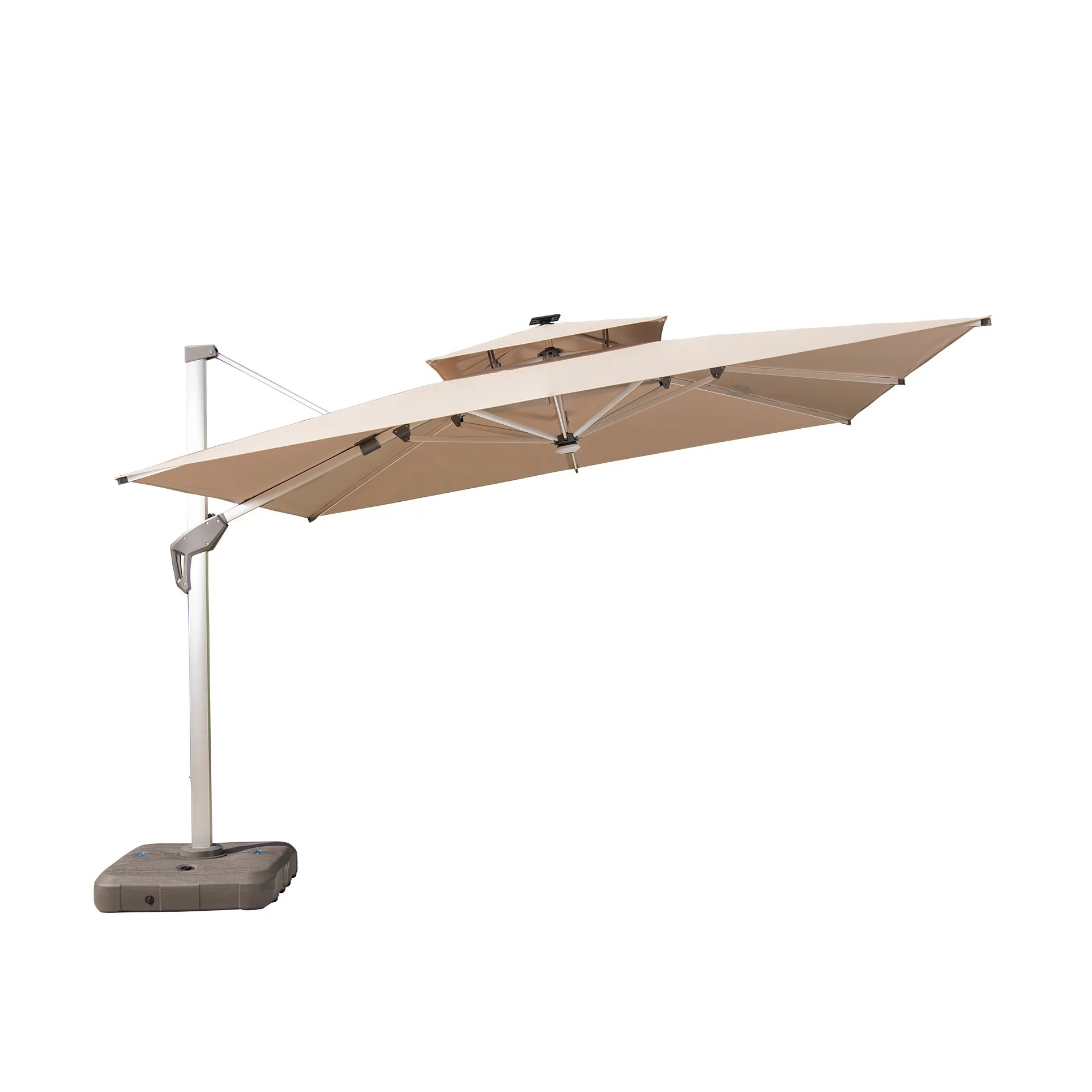 Garden Furniture Solar LED light patio umbrella  solar powered supply umbrella with LED for outdoor
