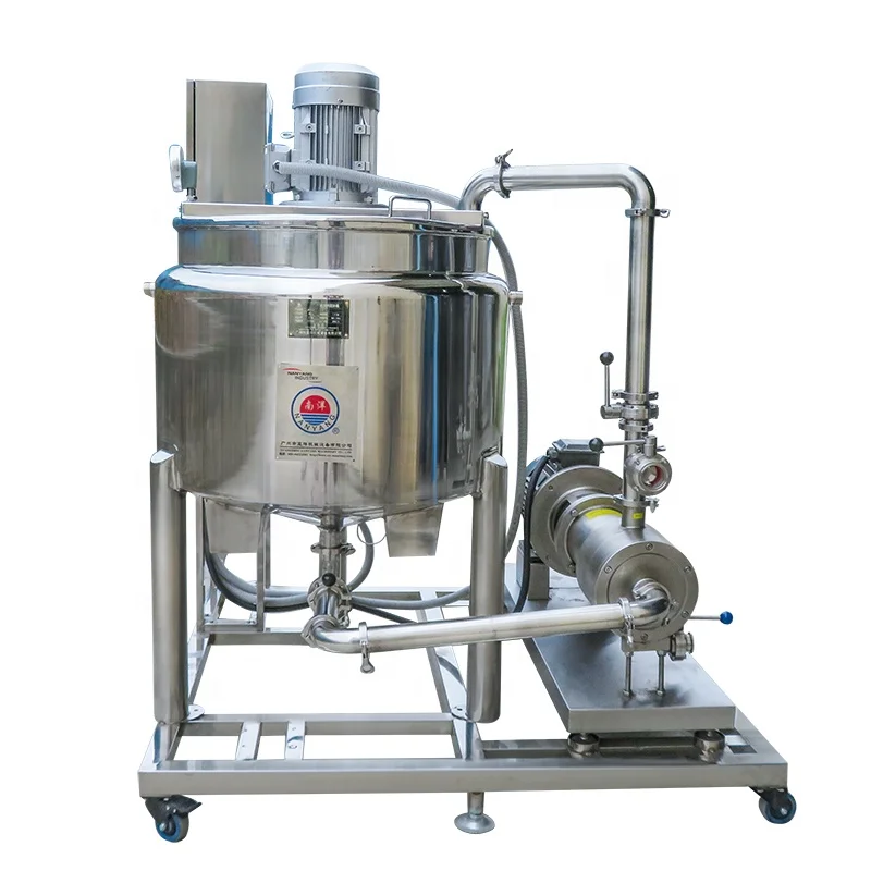 Wholesale stainless steel electric mixing tank with emulsifying pump 500L emulsifier mixer blending tank for lotion and cream