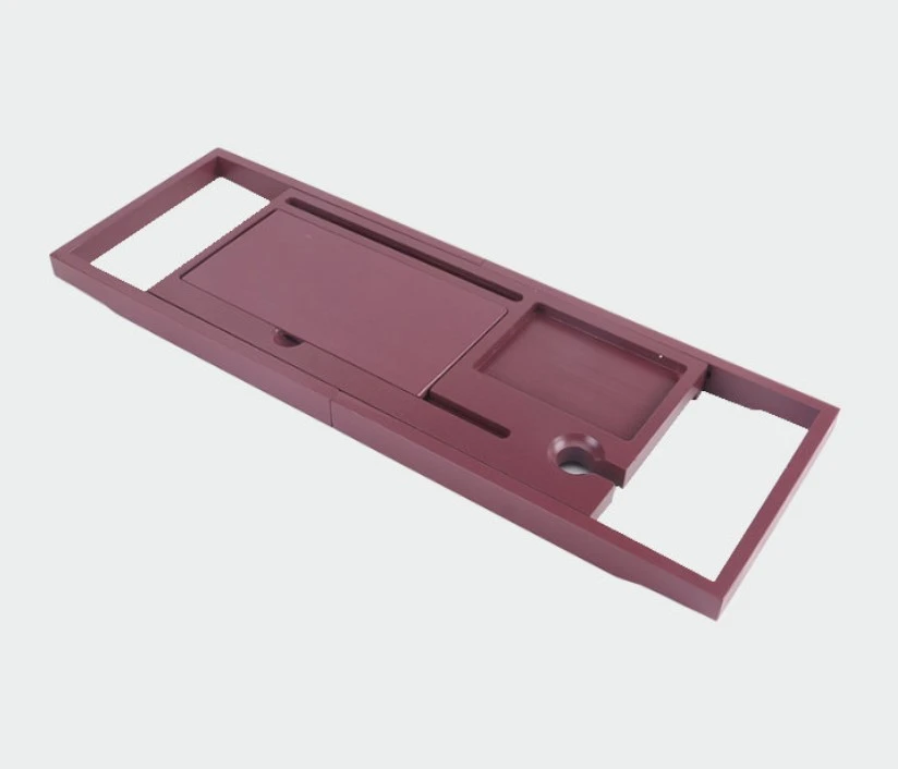 Colored Bamboo Bathroom Tray Expandable Caddy Tray For Bath Tub Wood Bath Tray Bamboo Bathtub